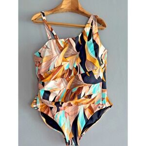 Calia by Carrie Underwood Womens 24 3X Power Sculpt One Piece Swimsuit Underwire